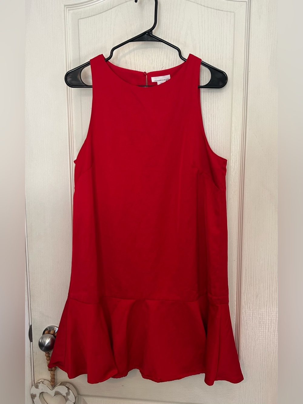 H&M Red Sleeveless Ruffle-Hem Dress